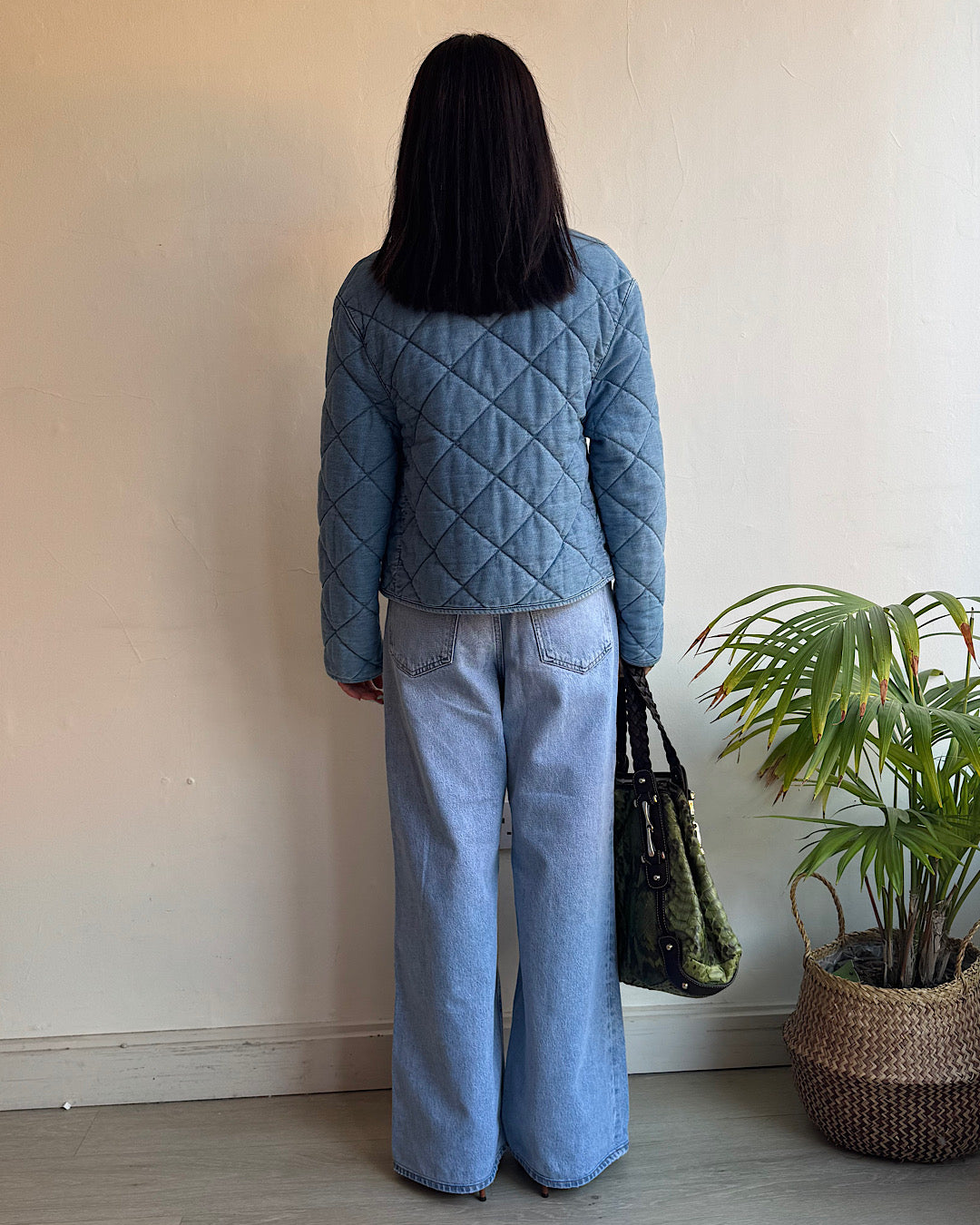 Rixo Rhae Denim Quilted Jacket ~ Size XS
