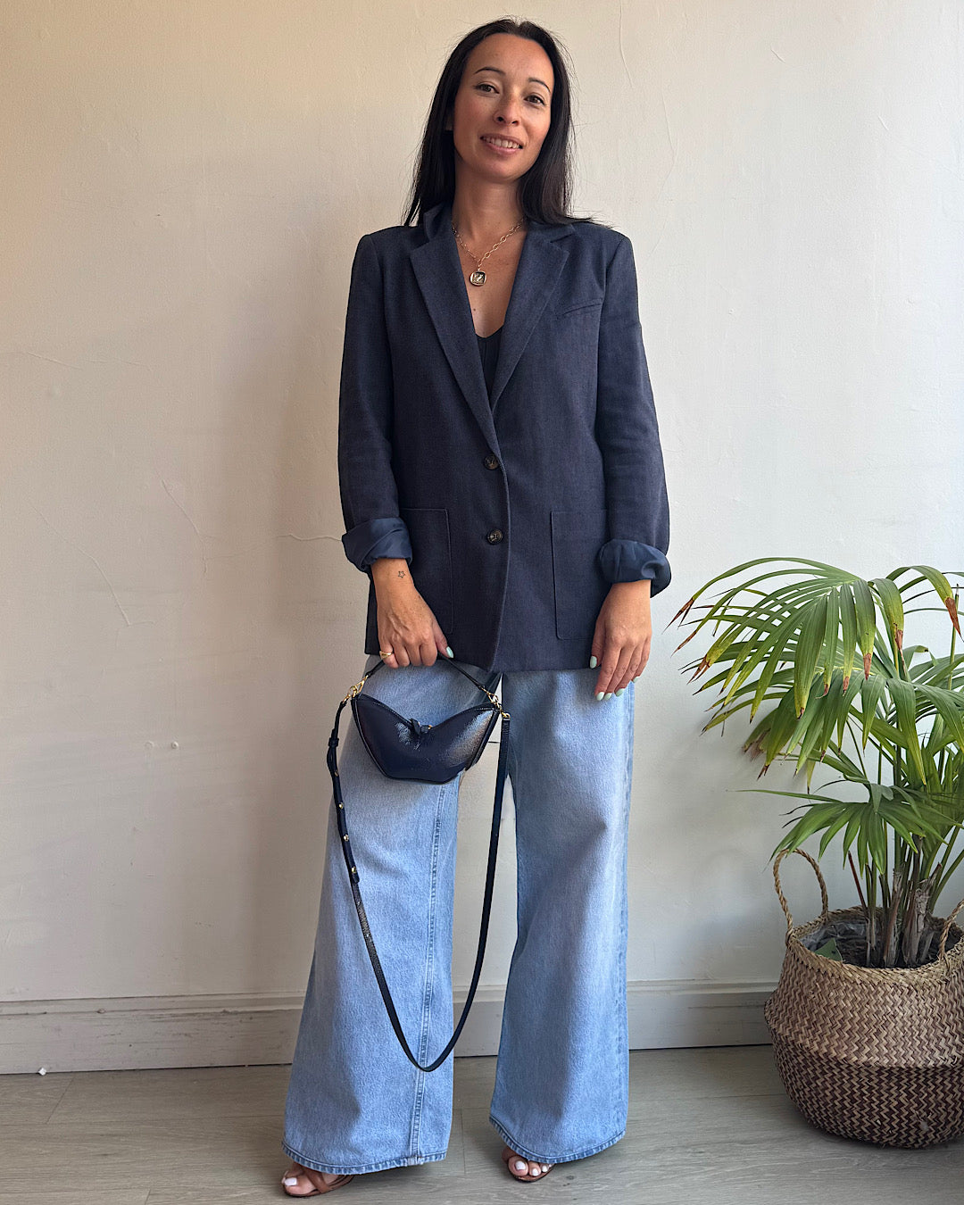 Maison Hotel Navy Linen Blazer ~ Size XS