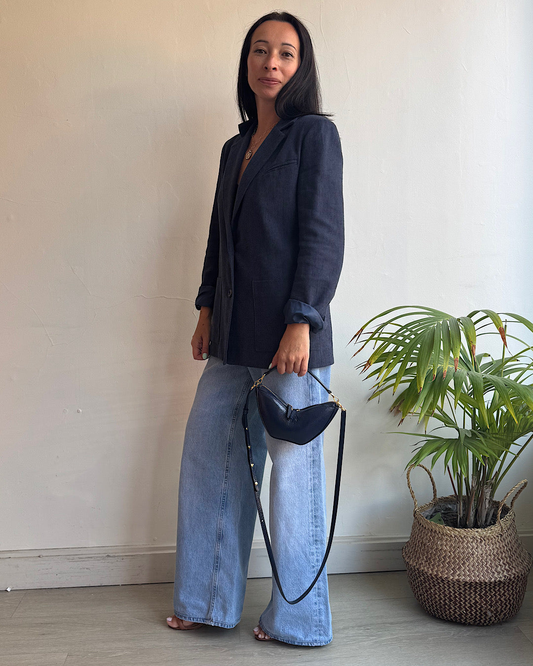 Maison Hotel Navy Linen Blazer ~ Size XS