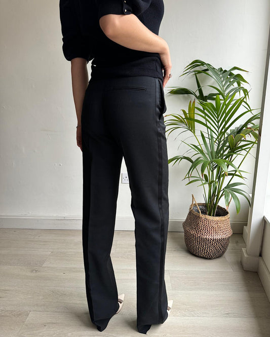 elegant black mohair trousers by Valentino