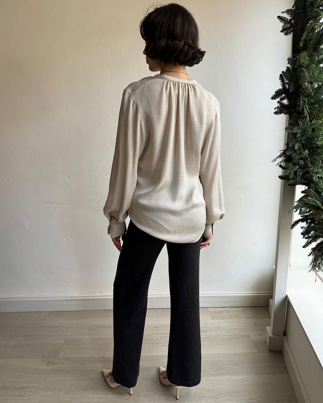 Back view of Stylish textured silk blouse by Equipment Femme