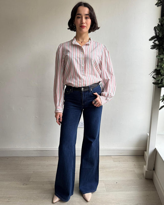 Front view of candy-striped cotton top from Vanessa Bruno