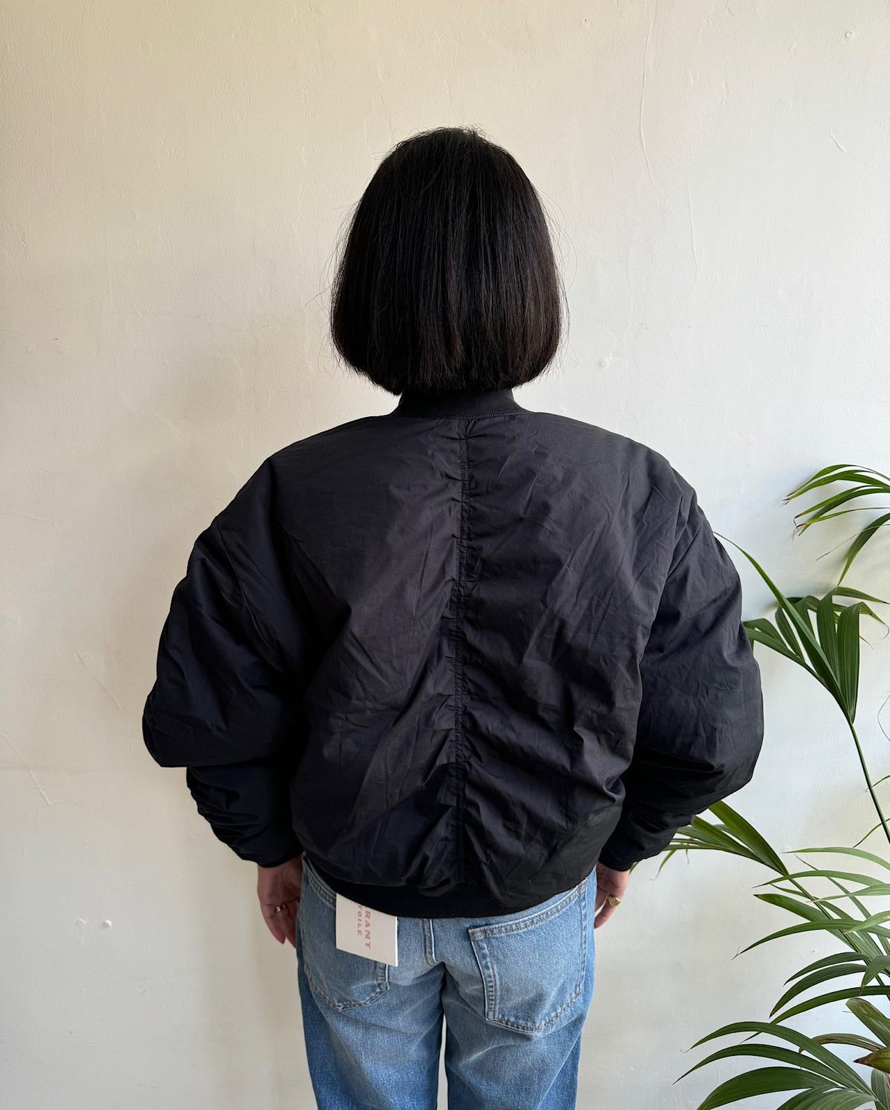 Black 'Bessime' Bomber ~ Size rear view