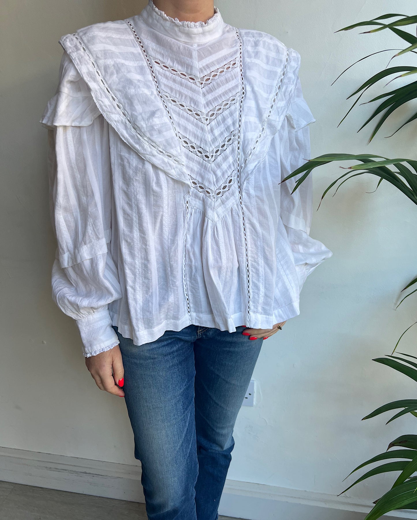 White Frill Blouse