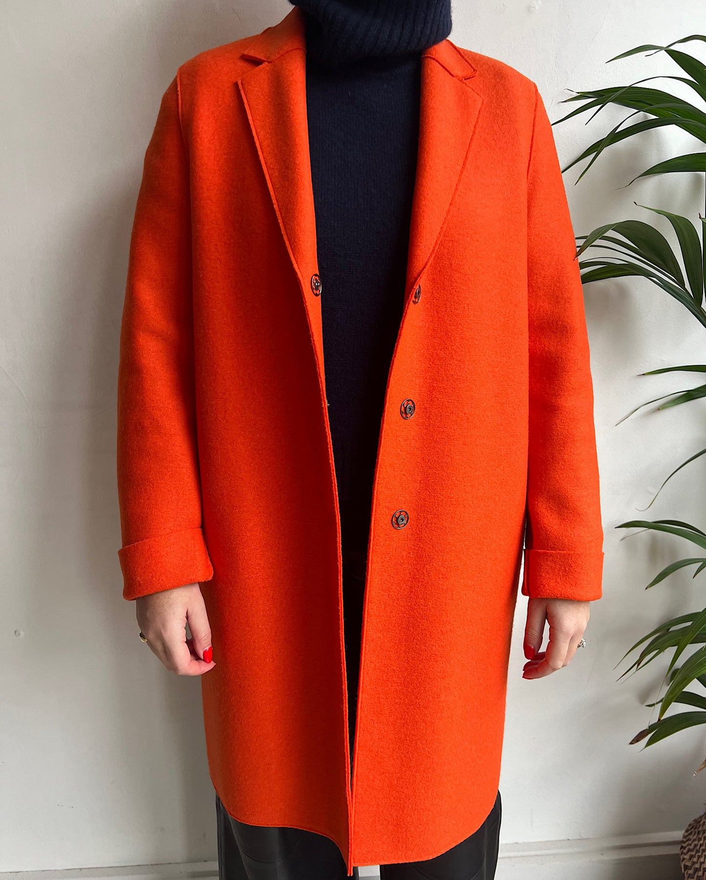 Orange Wool Coat ~ Size 10