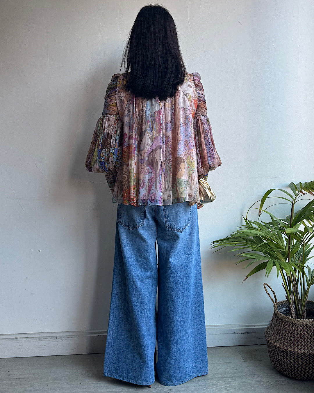 Zimmermann Silk Patterned Lurex Blouse ~ Size 6